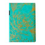 EJRange A5 Lined Notebook Journal - Thick Paper, PU Leather Hardback with Gold Rose Design, Elastic Closure, Pen Loop, Ribbon, Pocket - 192 Lined Pages(Turquoise)