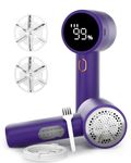Fabric Shaver, Electric Lint Remover, Rechargeable Lint Shaver, Sweater Defuzzer to Remove Pilling, Battery Operated, 6-blade, 3-speed with LED Display for Clothes, Upholstery, Furniture