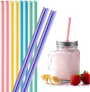 NiHome 10-Pack Reusable Silicone Straws Openable Design Easy to Clean, Premium Food Grade Snap Straws BPA-Free Hot & Cold Compatible Drinking Straws Flexible Portable No Brush Needed (5 Macron Colors)