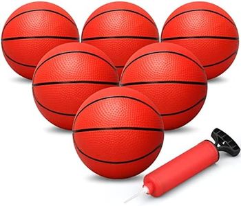 6 PCS Mini Basketballs for Mini Basketball Hoop or Over The Door Basketball Hoop Games, Kids 16CM Small Red Replaceable Basketball Balls for Indoor Outdoor Playground Pool Beach School Livingroom