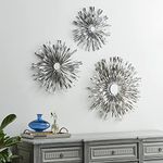 Deco 79 56884 Metal Wall Decor Mirror (Set of 3), 18"/22"/27"