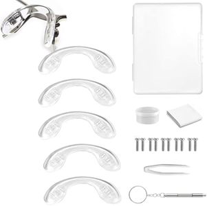 Eyeglasses Nose Pads,BEHLINE Glasses Bridge Strap/Saddle Bridge,Soft Silicone Anti-Slip Replacement Nosepads,Screw-in Eyeglasses Nose Piece for Eye Glasses Glasses Eyewear Optical, Clear, Large (Pack