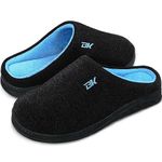 BERGMAN KELLY Men's Slippers, Two-tone Cotton/Spandex Non-slip Indoor/Outdoor Men's House Shoes (Ranger Collection)