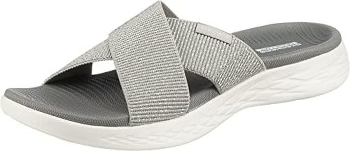 Skechers Women s On-the-go 600 - 16259 Slide Sandal, Silver, 9 US