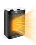 Maxesla 1500W Electric Heater, Portable Heater with 2 Heat Settings & Fan Only Mode, PTC Ceramic Heate Built-in Overheat and Tip Over Protection for Bathroom, Bedroom, Living Room