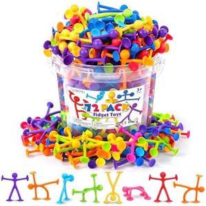 Suction Cup Fidget Toys Bulk for Kids, 72 Pack Stretchy Silicone Fidgets with Storage Box, Bulk Fidgets for Classroom Prizes, Party Favors, Goodie Bag Stuffers, Sensory Toys Ages 3+