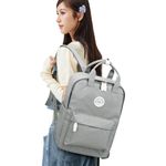 SEAFEW School Backpack Women, Lightweight College Backpack School Bag for Girls Secondary School Casual Daypacks Travel Laptop Rucksack for Women Bookbag Backpack for School Girls Teen Light Grey