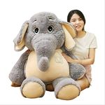 Annco 68cm-128cm Giant Elephant Plush Cute Soft Elephant Plush Toys Elephant Animal Stuffed Toys Bed Decorations Pillow Elephant