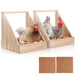 Chewoof 2 Pack Chicken Nesting Box, Wooden Chicken Coop, Chicken Coop Accessories, Chicken Laying Nest Box for Poultry Farm, Poultry Nesting Boxes with Nest Box Pads