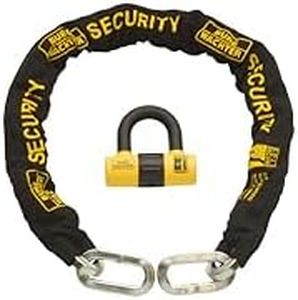 Burg-Wachter 1M 12mm Sold Motorbike Security Chain Gold Lock, Black