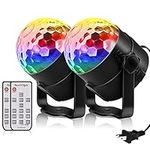 YouOKLight Disco Lights, Sound Activated Strobe Light Stage Light with Remote Control, Party Lights dj Disco Lights, 6 Colors Disco Light Bulb, for Home Dance Parties Bar Karaoke, Pack of 2