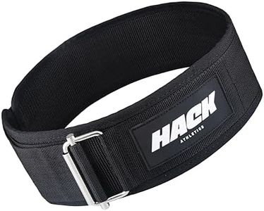 Hack Athletics Premium Quick Locking Weight Lifting Nylon Velcro Belt- Powerlifting Belt for Men & Women for Lower Back Support, CrossFit, Multipurpose Gym Workouts Deadlifts Squats (Black, M)