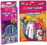 Cello Colourup Celebration Kit Gift Pack- 12 Wax Crayons -12 Oil Pastel -12 Sketch Pens Free Activity Book & Colour Pencil Set | Pack Of 12 Pencils - Multicolor