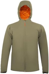gyprprer Men’s Lightweight Puffer Jacket with Hood, Merino Wool Blend Insulation, Warm Winter Outdoor Coat