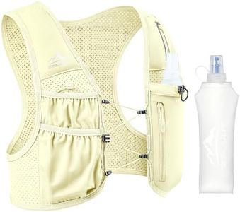 Zelvot Running Vest for Women Men, USA Original Patent, Adjustable Chest Straps Running Hydration Vest with 500ml Soft Flask, Lightweight Reflective Hydration Backpack for Marathon (Yellow, M/L)