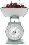 Salter SA00562SFEU12 Timeless Mechanical Kitchen Scale – Baking Scale with 5 kg Capacity, 1 Litre Dishwasher Safe Bowl, Analogue Food Scale, Classic Design, Easy Read Large Dial, 22cm Height, Sage