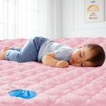 Pack and Play Mattress Protector Sheets Fitted Waterproof Pack and Play Mattress Pad Cover, Compatible with Graco Pack n Play & Dream On Me & Pamo Babe, Playpen/Playard Sheet Quilted, Pink, 39" x 27"