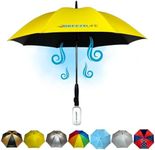 Breeze Life Original Mister Breeze, Sun Umbrella with Fan and Mister, Umbrella Mister with Built-in Fan, For Festivals, Beach and more. (Yellow)