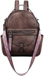 FADEON Mini Backpack Purse for Women, Designer Leather Cute Roomly Small Backpacks, Ladies Shoulder Backpack Fashion Handbag, Coffee Brown Retro Style, Small, Travel Small Mini Backpacks