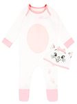 Disney Girls' Footies and Hat Marie White 0-3M