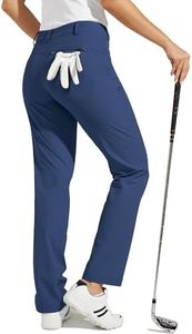 Willit Women's Golf Pants Stretch Hiking Pants Quick Dry Lightweight Outdoor Casual Pants with Pockets Water Resistant Navy Blue 10