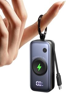 INIU Power Bank for Apple Watch, Ultra Small 20W 5000mAh Portable Charger, Powerbank with Built-in USB C Cable and Keyring, Fast Charging Battery Pack, for iWatch 10 9 8 Ultra2 Ultra, iPhone 16 15 etc