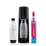 sodastream Terra Sparkling Water Maker, Sparkling Water Machine & 1L Fizzy Water Bottle, Retro Drinks Maker w. BPA-Free Water Bottle & Quick Connect Co2 Gas Bottle for Home Carbonated Water - Black