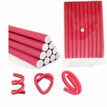 10 Pcs Heatless Hair Curler Flexible Curling Rods,Heatless Curls Rods Soft Twist Foam Hair Rollers for DIY Hair Styling Hair Salon Short, Medium and Long Hair(Red 0.55 * 9.5 inch)