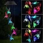 Solar Lights,Outdoor Waterproof Wind Chimes,Romantic Solar Powered Hummingbird Wind Chimes,Home,Yard,Balcony,Outdoor,Garden Decor,Gifts for mom Sister/Grandmother/Women,Christmas,Birthday Gifts