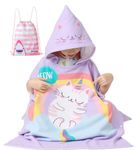 Athaelay Kids Cartoon Animal Hooded Poncho Towel for Ages 1-6 Years Beach Pool Bath Swim Wear Cover-up Super Soft (CAT)