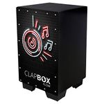 Clapbox Flow Graphic Cajon- Walnut wood (H:50 W:30 L:30) - 3 Internal Snares, Black (Disco)