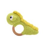 SYCAMORE EAST Wood Baby Rattle For Newborn, Crochet Bunny Rattle Toy Natural Wool, Music Shaker Rattle For Hand Grips, Boy Girl First Rattle Gift Green Dianasore 1 Pcs Combo