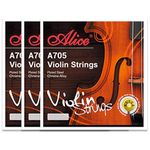 ALICE A-705 Violin String Set, Plated Steel Plain String, Steel Core, Ni-Fe Winding PACK OF 3