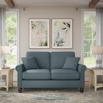 Bush Furniture Coventry Loveseat, 61W, Turkish Blue Herringbone