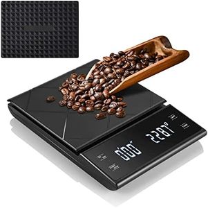 MECOS Digital Coffee Scale with Timer, 0.1g-3kg USB Rechargeable Digital Coffee Scale, Digital Food Scale Weight Grams and Oz for Espresso, Drip Coffee, Baking, Cooking