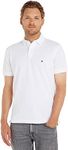 Tommy Hilfiger - 1985 Classic Fit Mens Polo Shirts - Button Down Collar - Stretch Cotton - Embroidered Tommy Logo - White - Size XL