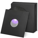 Facmogu 20PCS 12" Black Paper & Poly Lined Record Inner Sleeves for LP Vinyl Records, 110gsm Paper Record Sleeves, Anti Static Record Storage Album Covers LP Vinyl Jacket Covers for Audiophile