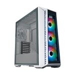 Cooler Master MasterBox 520 PC Case – Mid-Tower ATX Chassis, 4 x Pre-Installed Fans (Front & Rear), Multiple Airflow Configurations, Tempered Glass Front & Side Panel, ARGB Controller - White