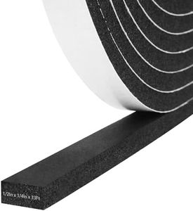 Foam Insulation Tape self Adhesive,Weather Stripping for Doors and Windows,Sound Proof soundproofing Door Seal,Weatherstrip,Cooling, Air Conditioning Seal Strip (1/2In x 1/4In x 33Ft, Black)