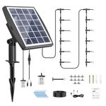 Solar Automatic Drip Irrigation Kit System, JIYANG Solar Powered Auto Easy DIY Watering Device Supported Pots Plants, 6 Timing Modes with Anti-Siphoning Device (Supported 10 Pots, 6Timing Modes)