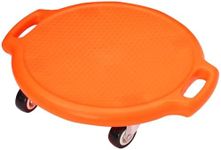 Sports Scooter Board with Handles Sitting Scooter Board with Universal Wheels Manual Sport Scooters Plastic Casters Floor Scooter Board for Gym Physical Education Equipment Indoor Outdoor (Orange)