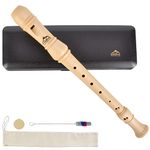 Eastrock Soprano Recorder German fingering C Key Beginners, Recorder Instrument for Kids Adults, 3 Piece Recorder With Hard Case, Joint Grease And Cleaning Kitï¼Ë†Maple Woodï¼â€°