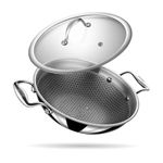 Stahl Artisan Hybrid 3.3 L, 26 cm Triply Non Stick Kadai with Lid, Stainless Steel Kadai for Cooking, Triply Kadhai Metal Spatula Friendly, Induction & Gas Stove Compatible