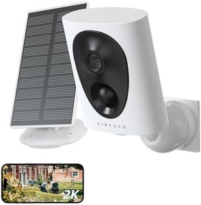 virtavo 2K Solar Security Camera Outdoor Wireless WiFi ，Long Standby Time Battery Powered/Solar Powered, QHD Color Night Vision, PIR Motion Detection, Two-Way Audio，Compatible with Alexa