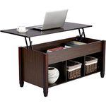 Yaheetech Lift Top Coffee Table with Hidden Storage Compartment & Shelf, Lift Tabletop Dining Table for Living Room, 19.2-24.6in H