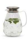 SignoraWare 1.8 litres Vienna Borosilicate Glass Jug with Steel lid | Big Water Pitcher with Strong Handle for Water Juice Ice-Tea Milk (1800ml, Set of 1, Transparent | BPA Free)