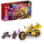 LEGO NINJAGO Jay's Golden Dragon Set, 71768 Toy Motorcycle with Dragon, Spider Figure and Jay Minifigure, Birthday Gift Idea for Kids 7 Plus