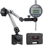 XUNTOP Digital Dial Indicator 1inch/0.0005inch with 132lbs/60kg Magnetic Base,Inch/Metric Conversion LCD Display Electronic Indicator, Dial Test Gauge for Lathe,3D Printer,CNC,Indusrial