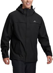 Pioneer Camp Men's Waterproof Rain Jacket Lightweight Hooded Shell Coat for Hiking & Outdoor with 3 Pockets Windbreaker