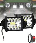 AUTOFASTERS 20 Led Fog Light/Work Light Bar Spot Beam off Road Driving Lamp Cree Universal Fitting for All Bikes and Cars (with Switch,) (2PC)